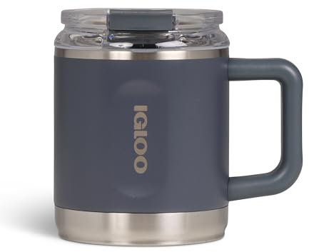 IGLOO Coffee Mug Kaffeebecher – Isolierter Thermobecher aus Edelstahl, anthrazit, 440 ml – Auslaufsicher, Doppelwandig, Ideal für Büro, Reisen & Outdoor – Hält Getränke heiß & kalt