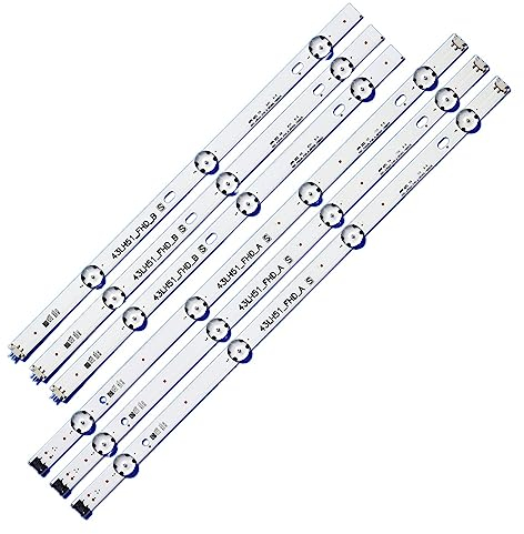 LED-Hintergrundbeleuchtungsstreifen (6) Kompatibel für LG 43LF510V 43LF5100 43LH520V 43LH5100 43LJ515V 43LH510V 43LH570V 43LH511T 43LH51_FHD_A B LF51_FHD_A B LF51_FHD_A