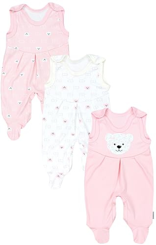 TupTam Strampler 3er Set | Dreierpack Baby Strampler mit Füßen aus reiner Baumwolle, weich, bequem und geprüft nach OEKO-TEX Standard 100