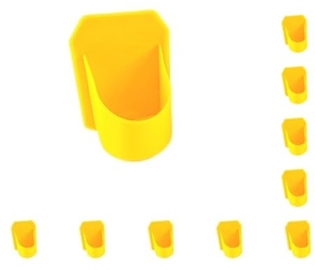 Leisurealeaneag 10er-Set stanzfreier Badezimmer-Bierhalter für Wand, Wein, Bier, Regal, Saugnapf, Gelb, 14 x 9,8 x 7,5 cm