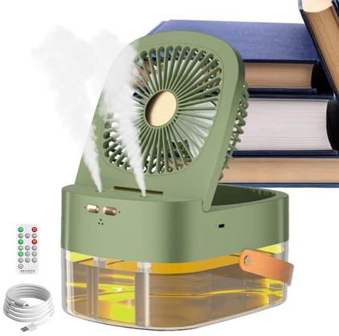 Bexdug ventilador de mesa con pulverizador, Mister Fan | Ventilador de nebulización y pulverización de mesa,Mister Desk portátil para exteriores, ventilador eléctrico de agua pulverizada con luz