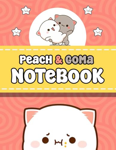 Peach and Goma Mochi Cat Notebook: - 8.5 x 11 100 Pages: Wide Ruled Peach and Goma Mochi Cat Couple: Peach and Goma Mochi Cat Kawaii