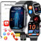 Fohatu Neu 𝐁𝐥𝐮𝐭𝐳𝐮𝐜𝐤𝐞𝐫 Smartwatch Herren 𝐃𝐢𝐚𝐛𝐞𝐭𝐞𝐬 ECG Smartwatch Mit Telefonfunktion,ECG Bludruck 𝐛𝐥𝐮𝐭𝐟𝐞𝐭𝐭𝐞 Smartwatch Harnsäure,smartwatch Bluetooth Anrufen, Schwarz