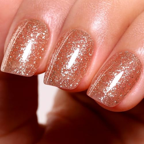 Ozzeal UV Nagellack Glitzer, Klar Gold Glitzer UV Gel Nagellack Glitzernder Schimmer Gel Nail Polish Frühling Sommer Regenbogen Gel Nagellack Soak Off Led Maniküre 15ML