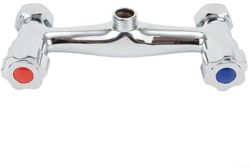 HOHOVYVY Mitigeur de douche de salle de bain, robinet thermostatique de douche, mitigeur de douche de salle de bain bar en laiton vanne double sortie chrome
