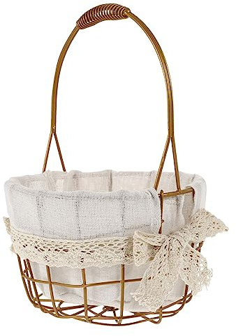 Cabilock tragbarer Blumenkorb aus Eisen Stoffkörbe Stoffkorb Körbe aus Maschendraht goldener Korb Weidenkorb storage baskets blumenarrangement Speicherbehälter Blumenbehälter Baumwolle