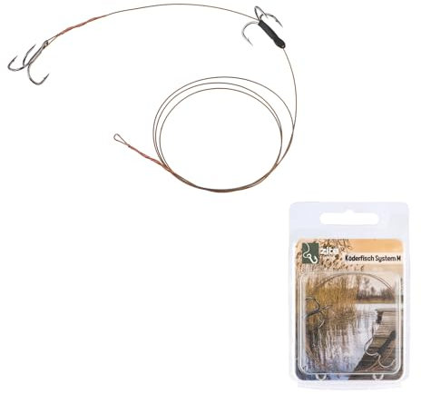 Zite Fishing Hecht Köderfisch-System Justierbar S, M & L | Köderfische 5-20 cm Hechtangeln | Drillingssystem Angsthaken Fertigsystem | Stingerhaken Raubfisch Fertigmontage | Köderfischmontage (M)