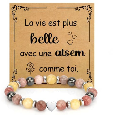 Cadeau Atsem Maternelle Cadeau Maitresse D'école Fin D'année Bracelet Pierre Naturelle Aesh Cadeau d'école fin d'année Cadeaux pour Maitresse Cadeaux Maitresse d'école Cadeaux Atsem Noel Enseignants