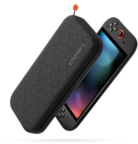 ZOZOVR Slim Switch 2 Tasche für Nintendo Switch 2 (2025), Geruchlose Tragetasche aus Filz, Hartschale mit weichem Innenfutter, Vollschutz, 8 Spielekarten-Steckplätze, für Reisen, Schwarz