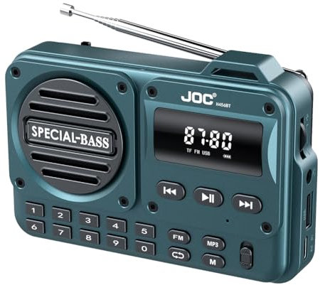 Ocuuer Portable FM Radio with LED Display Digital Radio Recorder BT 5.4 Radio Speaker for Home Travel Gifts for Seniors Elderly