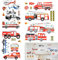 Wandtattoo Feuerwehrauto，Wandaufkleber Autos, 4 Stück Feuerwehr Sticker Coole Wandtattoo Kinderzimmer Junge, Feuerwehr Aufkleber Ideal Zum Dekorieren Von Kinderzimmern(30x20cm Wandaufkleber)