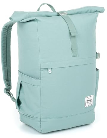 TOPGAL EZRA – Leichter Rolltop-Freizeitrucksack mit Laptopfach (15″), 19 L Volumen, ergonomisch & wasserabweisend, City-Rucksack für Teenager & Erwachsene (Menthol)