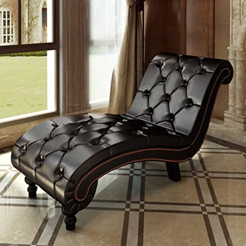 Teenpull Chaiselongue Braun Kunstleder, Ergonomische Relaxliege für Komfortables Sitzen und Liegen im Wohnzimmer, Hochwertige Polsterung mit Eleganz