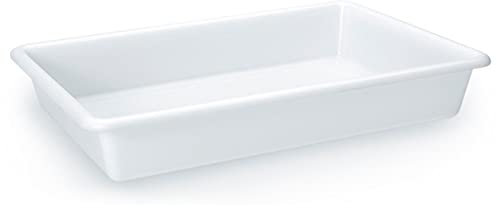 Tradineur - Pack de 4 bandejas frigoríficas de Almacenamiento, plástico, Reutilizables, Servir Comida, Fabricado en España - 13 litros - 54 x 39,5 x 8,5 cm - Blanco