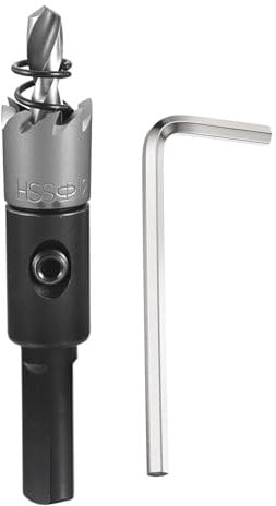 METALLIXITY Trousse de Scie Cloche 42mm (1-21/32), Scie Cloche 4241 en Acier Rapide avec Foret Centré, Clé hexagonale et Ressort - pour Métaux Tendres, Bois, Plastique, Argent