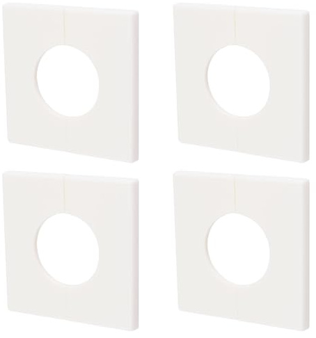 UFURMATE Rohr-Wandabdeckungen, ABS, quadratisch, selbstklebend, Rosettenplatte, Wasserhahn-Dekoration, Zubehör für Wasserrohre (42 mm)
