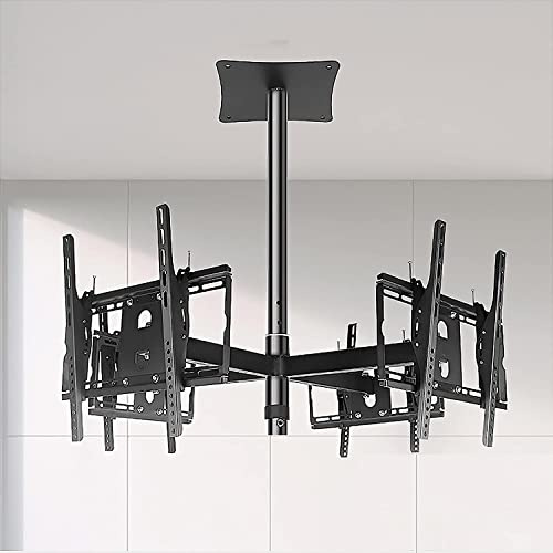 Supporto TV sospeso, Supporto TV Multifunzione a soffitto su Quattro Lati, inclinabile e Girevole, Adatto alla Maggior Parte dei televisori LCD Piatti e curvi da 32-55 Pollici, SUP