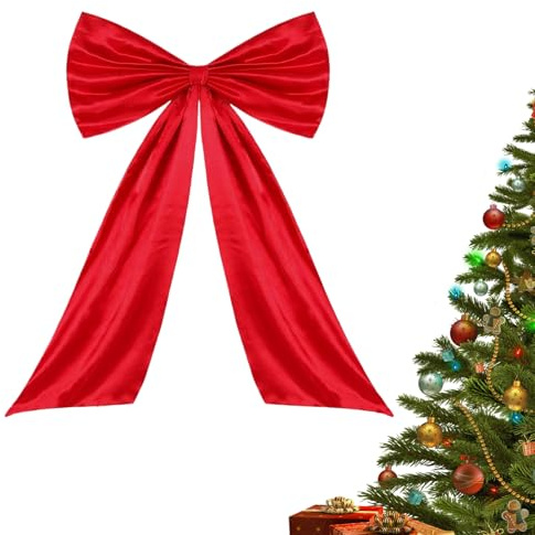 Arco genérico para árbol de Navidad, decoración de fiesta de raso con cinta – mariposa gigante con cola larga | para pared pórtico salón chimenea cumpleaños boda otoño