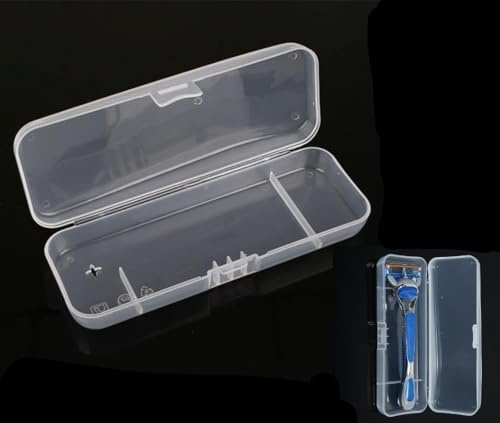Ssmmam Transparent Shaving Box for Shaver Razor, Razor Protector Plastic Box Cover Container Storage for Manual Razor, Shaving Accessories