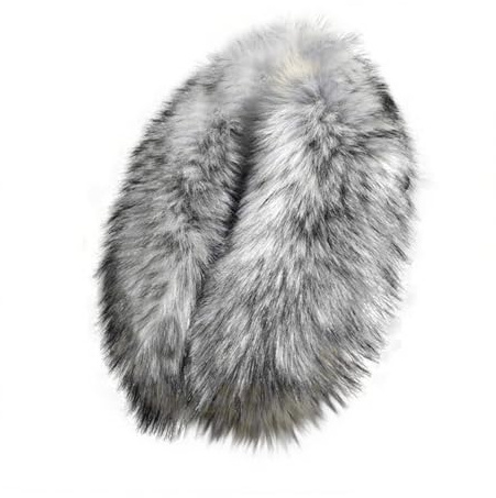 OhMill Col en Fausse Fouruure Hiver pour Femmes Col Moelleux en Fourrure de Renard Synthétique Écharpe Châle Amovible Thermique en Peluche 90 CM pour Veste Hiiver