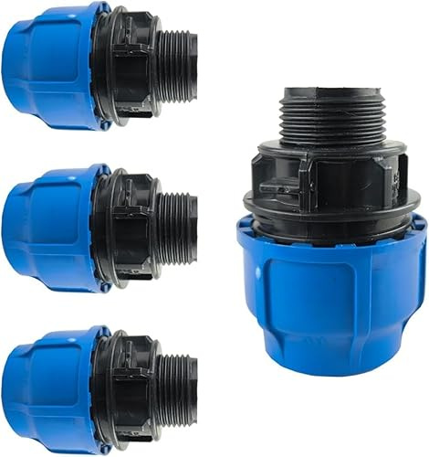 RP Riegopro Lot de 4 raccords en PE filetés mâles pour systèmes d'eau et d'arrosage extérieur 63 mm
