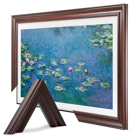 TV Guard Frame TV Bezel, Compatible With Samsung The Frame TV, 85 Inch, Brown Wood, Suitable for Wall Mounted Televisions