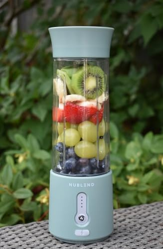 Nublend Portable Blender – USB Rechargeable Personal Smoothie Maker | Powerful 6-Blade Stainless Steel | Lightweight Travel Blender for Gym, Office & Home (Green)