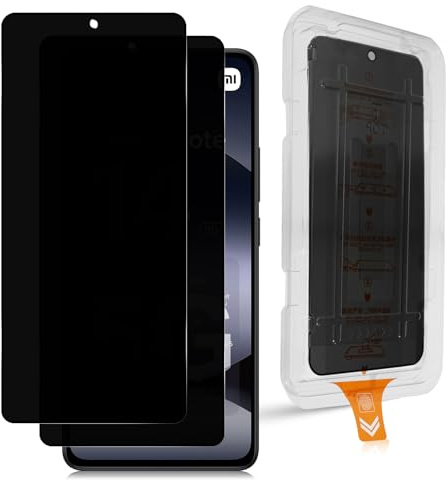 Datree Protector Pantalla de Privacidad para Xiaomi Redmi Note 14 4G/5G, 2 Piezas Antiespia Cristal Templado, Antiespía y Antiarañazos Dureza 9H, Instalación Automática, Sin Burbujas