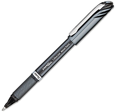Pentel Energel Plus Stift mit Metallic Effekt Schaft 1.0 mm, schwarz