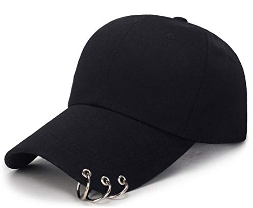 Kpop Hat Ring Baseballkappe - Suga-Snapback Mit Eisenringen, Schwarz, Größe M, Einheitsgröße