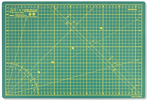 Elan A3 Cutting Mat Green, 5-Ply Hobby Board for Crafts 44X30 CM, Self Healing Cutting Mat A3, Recycled PVC Craft Board for Sewing & Quilting
