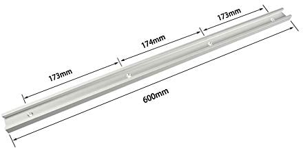 belupai 600mm T-Slot T-Track Miter Track Jig Fixture Slot Straight Edge Clamping Tool 30x12.8mm Guide Aluminum Alloy T-Slot Track Locking Handle Heavy Gauge for Woodworking Router Table Saw