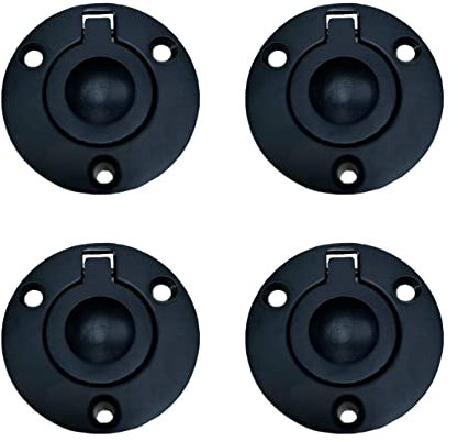 QCAA Lot de 4 bagues de chasse d'eau rondes en laiton massif, noir mat, fabriquées à Taiwan