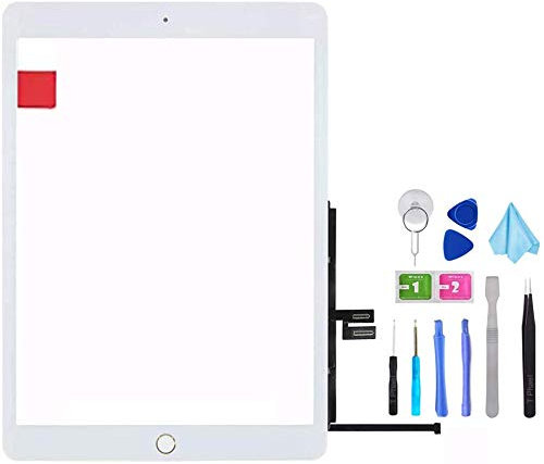 T Phael Touch Screen Digitizer for iPad 7/8 Gen 2019 2020 7th/8th Generation A2197 A2198 A2200 A2270 A2428 A2429 A2430 Front Glass Replacement Assembly Replacement with Home Button - White