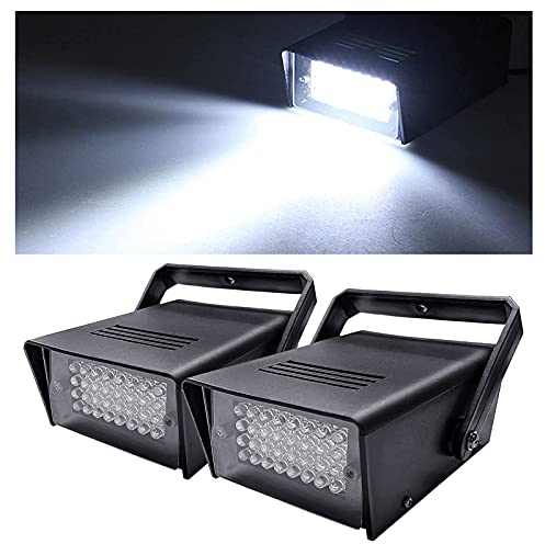 (Confezione da 2) Luci Stroboscopiche Discoteca, Mini Strobe Lampada LED Strobo Stroboscopiche Disco Bianche Super Luminose, per Matrimonio, Bar, Natale, Compleanno
