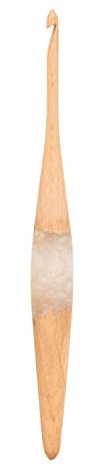 Ommi Stromlinienförmige Häkelnadel mit ergonomisch geformten Griff | Handgefertigte Häkelnadel, 17,8 cm Länge, Stricknadel, Kunsthandwerk | Tolles Geschenk! (Steam Beech Wood & Resin, 10 mm)