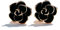 Black Rose Flower Vintage Rose Gold Plated Stud Earrings for Women Girls Piercings Ear Fashion Elegant Vintage Wedding Jewelry Gifts for Birthday Hypoallergenic