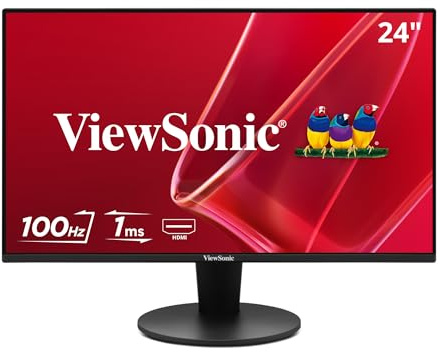 ViewSonic VS2447M Monitor de 24 1080p con 100Hz, FreeSync, bisel fino, cuidado de los ojos, entradas HDMI, VGA para el hogar y la oficina