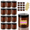 250 ml Bocaux en plastique ambré de avec couvercles de 226,8 g + pots d'échantillons de 20 g (lot de 24) bocaux de rangement hermétiques pour cuisine, épices, crème, loisirs créatifs, slime