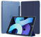 4UBonLife Hülle für iPad 9./8./7. Generation 10,2 Zoll 2021 2020 2019, Dünn Ständer Schutzhülle mit Hart PC Transluzent Rückseite Schale Case, Auto Schlaf/Wach Funktion, Dunkelblau