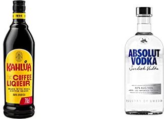 ABSOLUT VODKA Original + KAHLUA Liqueur de café, 70cl - Bases cocktails Espresso Martini, White Russian