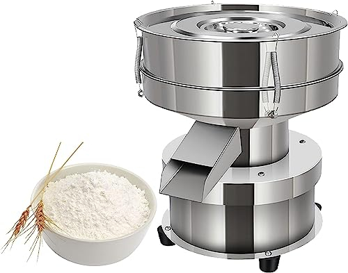 HACSYP tamizador de harina Tamiz eléctrico for harina, Tamiz vibratorio automático, Tamiz vibrador de Acero Inoxidable, Cribado Industrial de Alimentos for harinas, Partículas de Polvo