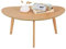 PHOENANCEE Low Oval Coffee Table, Mid Century Modern Coffee Tables, Centre Table For Living Room, Solid Oak Table Legs, 85CM(Nature Wood)
