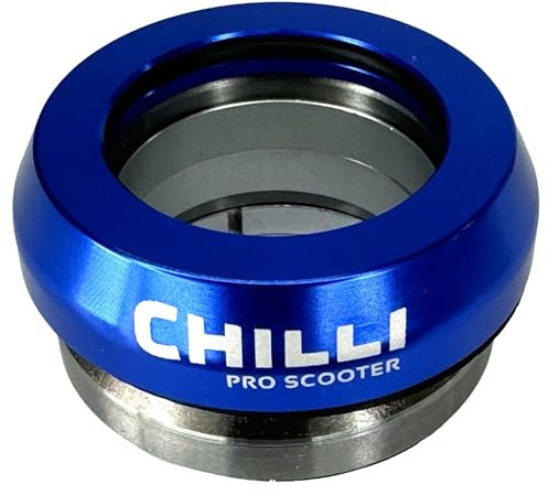 Chilli Pro Stunt-Scooter I BMX I auch für Reaper IHC Spider I Full Intergrated 1-1/8 Steuersatz I Tret Roller I Headset I Kugelager Tall Blau