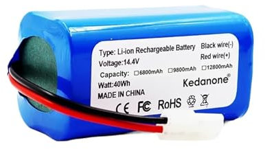 PYQMZTRV 14,8 V 12800 mAh Li-Ionen-Akku, kompatibel mit Xiaomi G1 MI Vacuum-Mop Essential MJSTG1 Staubsaugerzubehör(Color:9800mAh)