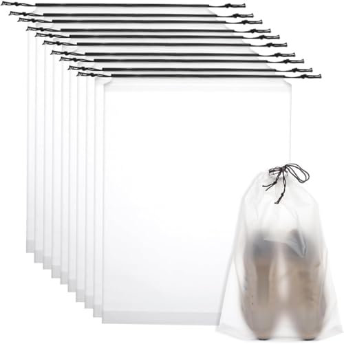 KOLZEMV 10 pezzi Borsa da viaggio per scarpe, porta scarpe da viaggio, copriscarpe, borsa a coulisse antipolvere per scarpe, borsa impermeabile per la conservazione delle scarpe, sacchetti