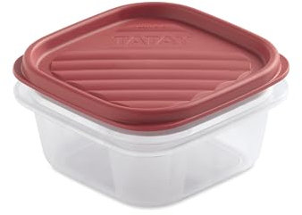 TATAY Fiambrera de Alimentos, Hermética, 0.3L de Capacidad, Tapa Flexible a Presión, Libre de BPA, Apto Microondas y Lavavajillas, Color Aranadano. Medidas: 10 x 10 x 5.5 cm
