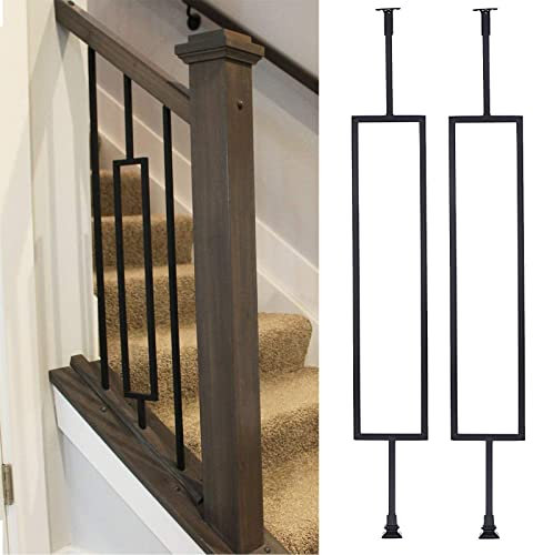 Modern Metal Railing Spindles for Stairs Banister Home Garden Wall Decor Double Panel Villa Landing Fence Post Modern Balusters Posts Pack of 10