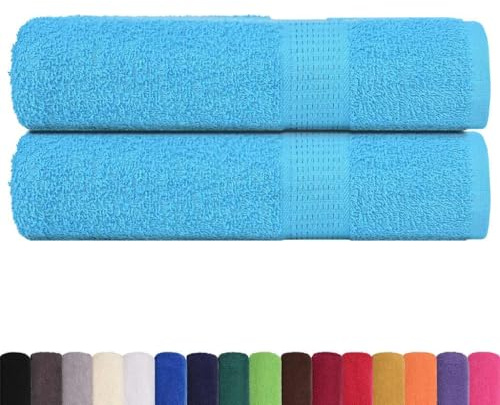 vidaXL Handtücher 2 STK. Türkis 50x100 cm 360 g/m² 100% Baumwolle, Badetuch, Gesichtshandtuch, Gästetuch, Gesichtstuch, Badetuch-Set, Hotelhandtuch