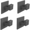DAZI Grau Selbstklebende Wandhaken, 4 Stück, Aluminium, Metall (100%), Haken, Wandhaken, für Bad, Küche, Schlafzimmer, Garage, Hotel, Schrank